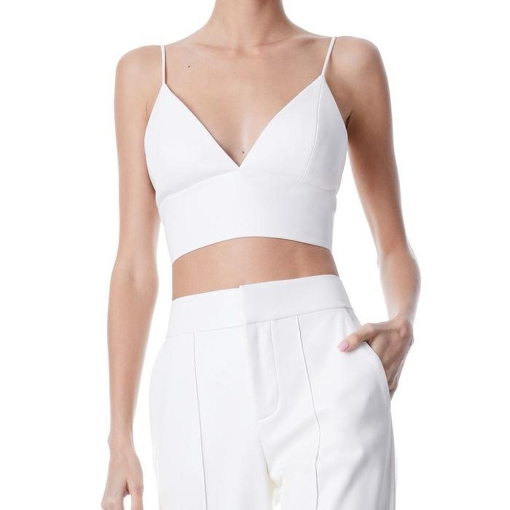 Alice + Olivia Carli Vegan Leather Bra Top
